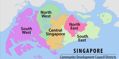 Мапа Сингапура области