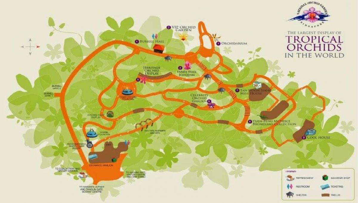 Ботаничка башта Сингапура на мапи