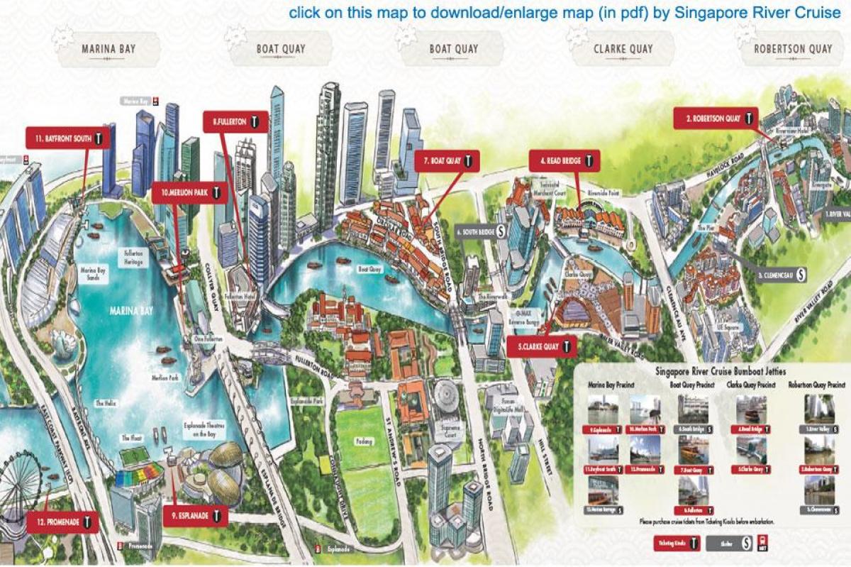 мапа Сингапура Ривер Цруисе