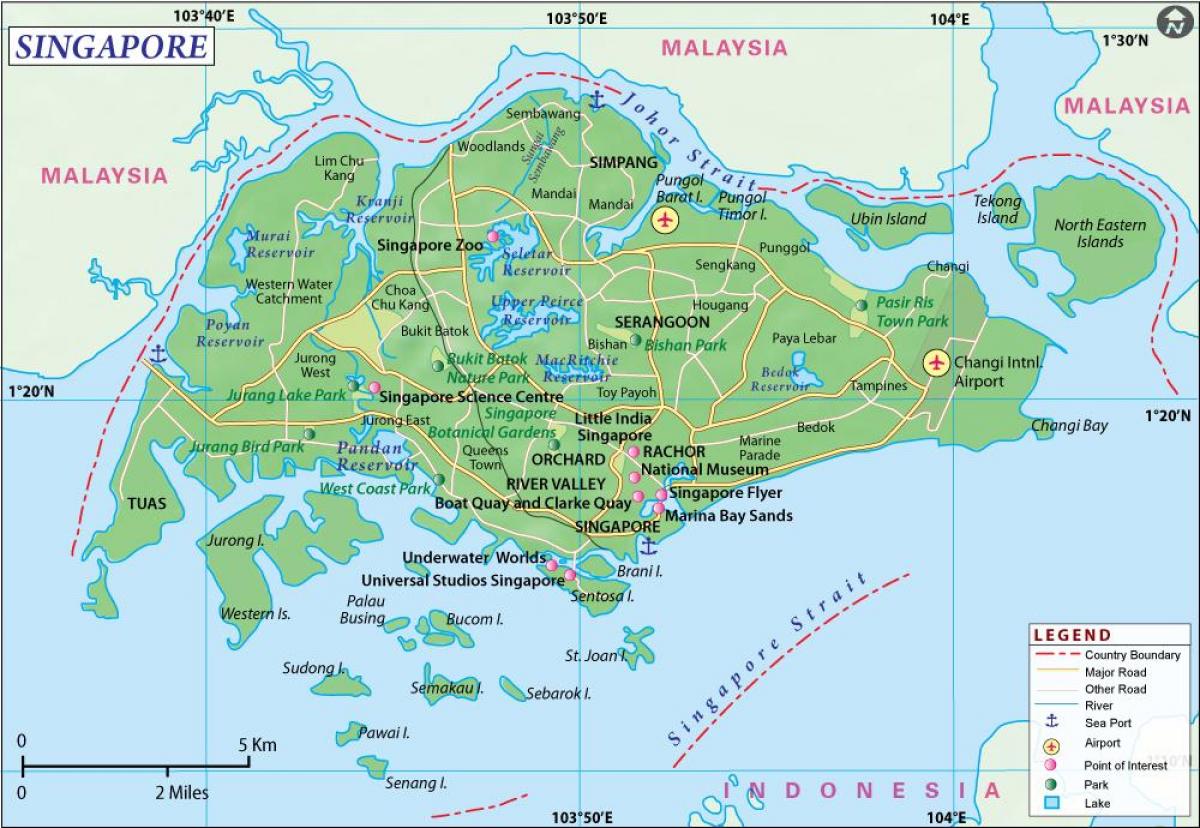 мапа града Сингапур