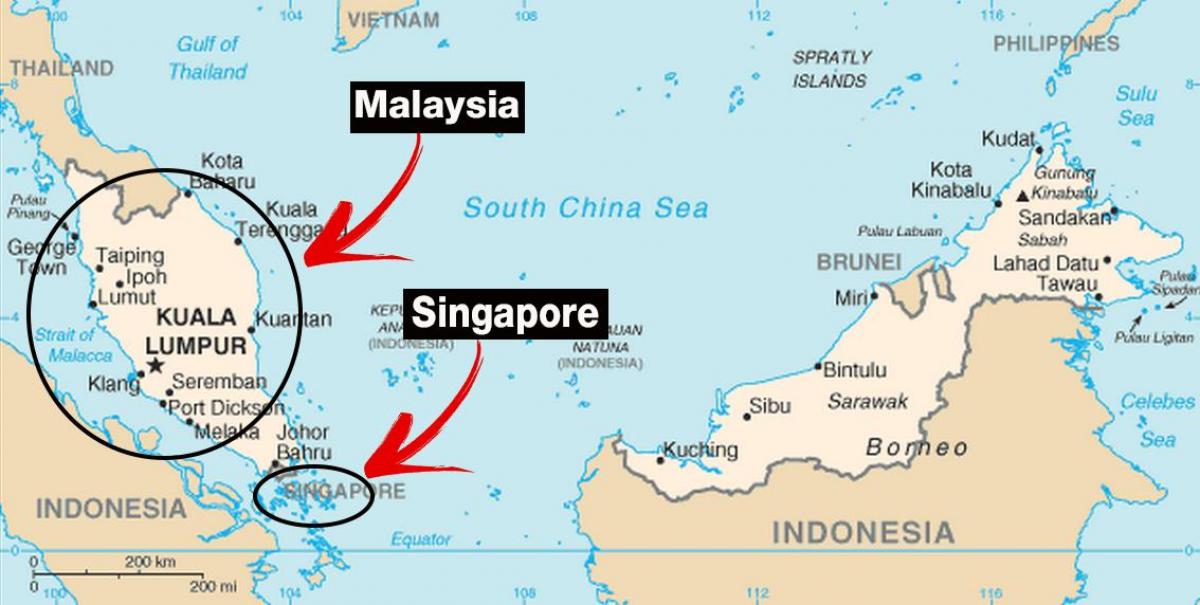 Сингапур карта света