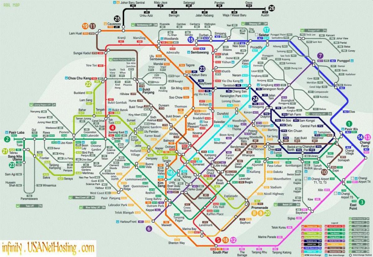 мапа Сингапура превоза