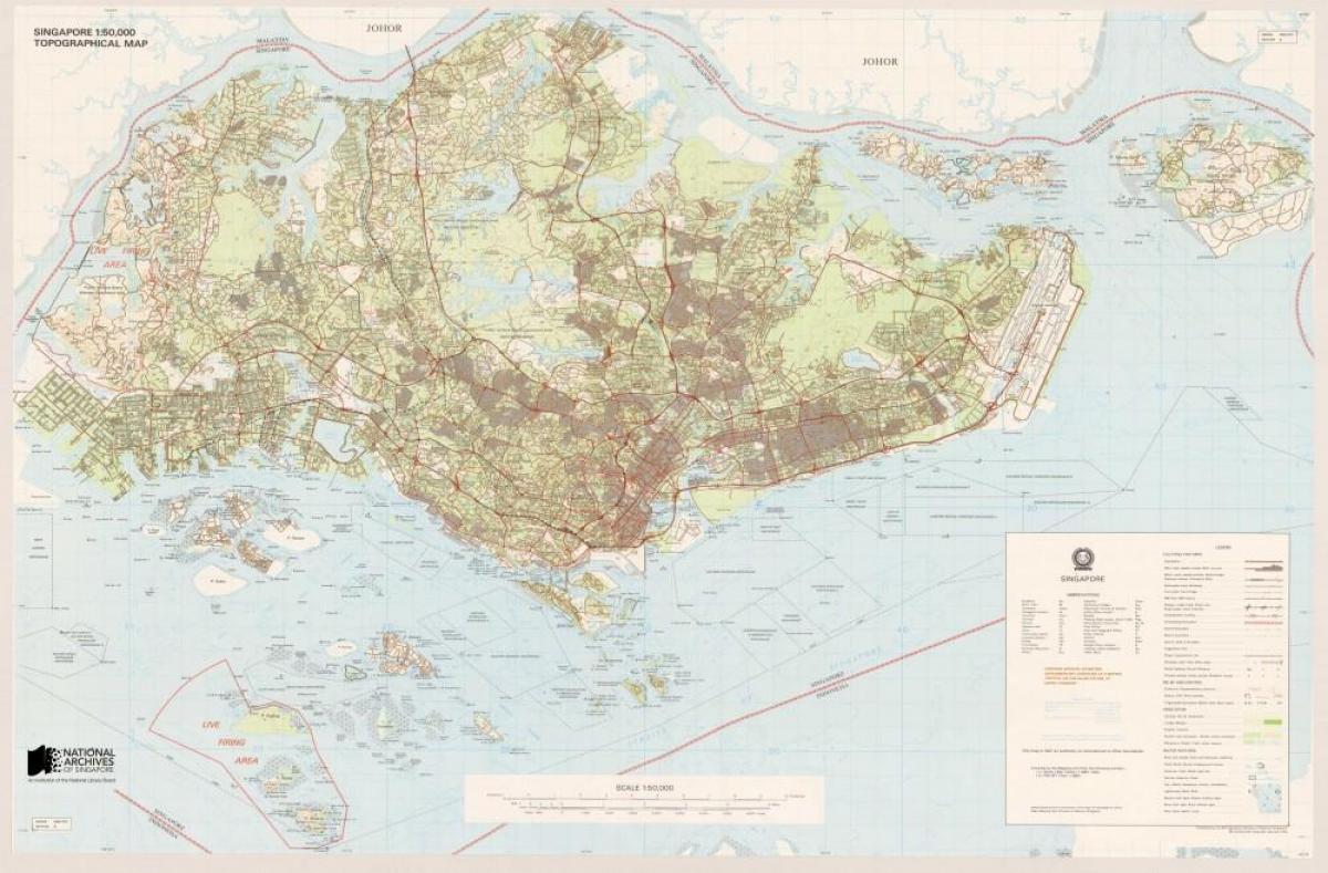 топографска мапа Сингапура