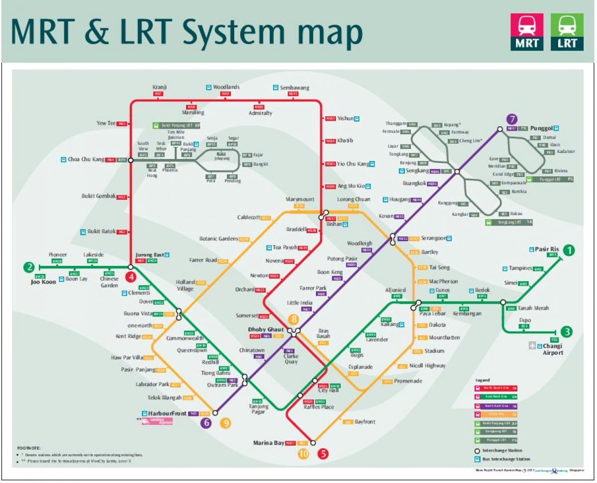 лрт траса на мапи Сингапура