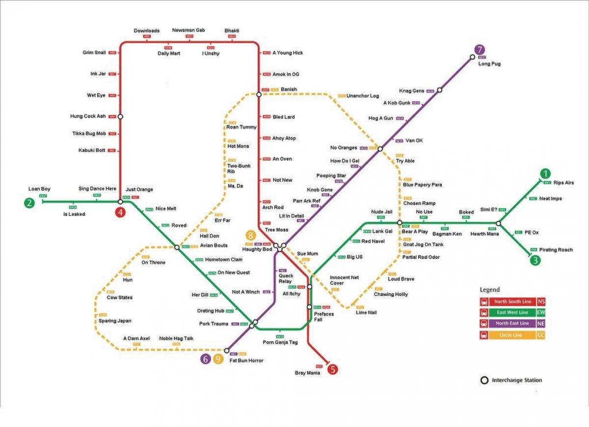 Сингапур станица метро карта