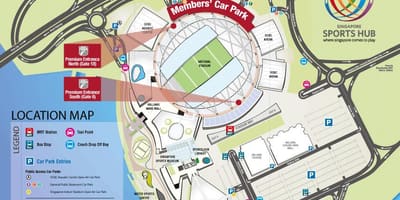 Стадион метро на мапи Сингапура