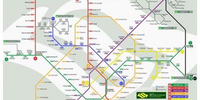 Сингапурские метро линија на мапи